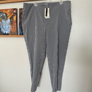 NWT MANGO Violeta Black and White Gingham Pants Size 18